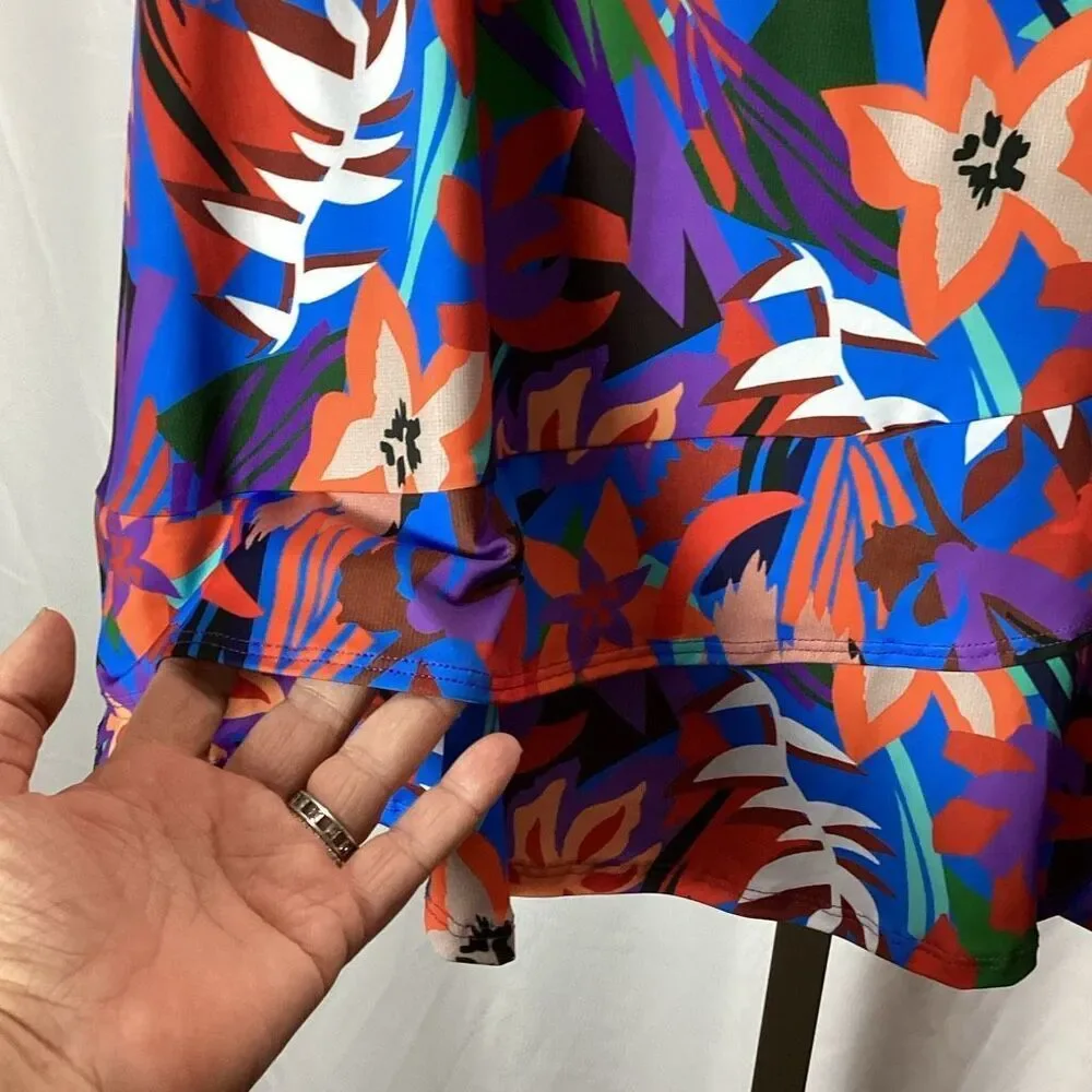 NWT Dona Jo Tennis Pickleball Athletic Skort Skirt women’s 3 (XL) Tropical Flora